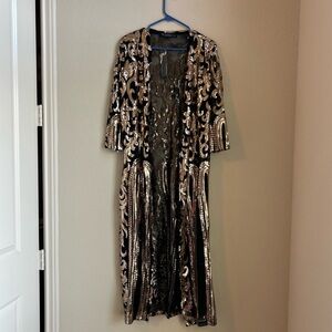 NWT LUCKY & Blessed Black and Gold Cardigan Sz M